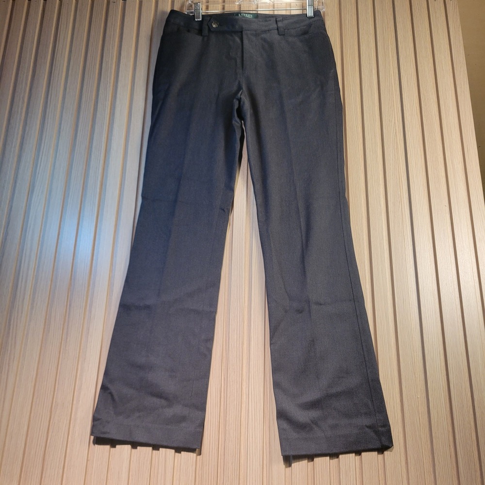 Lauren Ralph Lauren Adelle Gray Straight Leg Dress Pants Womens 6 Charcoal Twill
